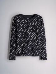 The Set 5 Pack Rib Jersey T-Shirts Navy Ditsy Print/Red/White/Chocolate Brown - Image 6 of 8