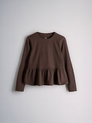 Light Brown/Cream/Pink/Chocolate Brown - The Set 4 Pack Long Sleeve Peplum Jersey T-Shirts - Imagem 2 de 7