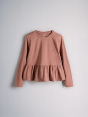 Light Brown/Cream/Pink/Chocolate Brown - The Set 4 Pack Long Sleeve Peplum Jersey T-Shirts - Imagem 3 de 7