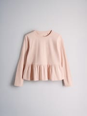 Light Brown/Cream/Pink/Chocolate Brown - The Set 4 Pack Long Sleeve Peplum Jersey T-Shirts - Imagem 4 de 7