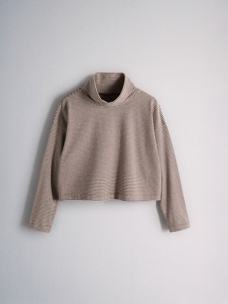 The Set 3 Pack Roll Neck Long Sleeve Rib T-Shirts Pink/Stripe - Image 2 of 6 The Set 3 Pack Roll Neck Long Sleeve Rib T-Shirts Pink/Stripe - Image 2 of 6