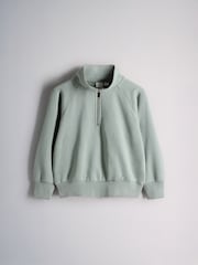 The Set 3 Pack Zip Neck Sweatshirts Grey Marl/Green/Blue - Image 2 of 6
