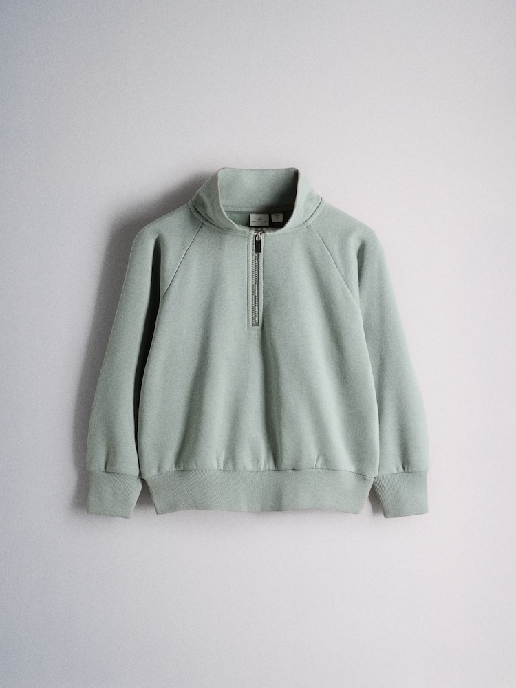 The Set 3 Pack Zip Neck Sweatshirts Grey Marl/Green/Blue - Image 2 of 6