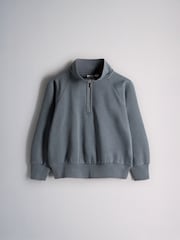 The Set 3 Pack Zip Neck Sweatshirts Grey Marl/Green/Blue - Image 3 of 6
