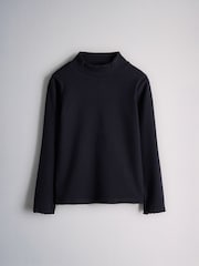 The Set 2 Pack Long Sleeve Roll Neck Rib Top and Kickflare Leggings Set Charcoal Grey Stripe/Navy Blue - Image 3 of 7