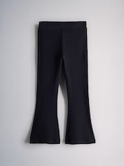 The Set 2 Pack Long Sleeve Roll Neck Rib Top and Kickflare Leggings Set Charcoal Grey Stripe/Navy Blue - Image 4 of 7