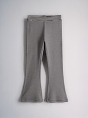 The Set 2 Pack Long Sleeve Roll Neck Rib Top and Kickflare Leggings Set Charcoal Grey Stripe/Navy Blue - Image 5 of 7