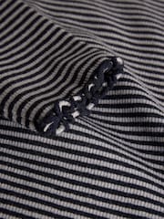 The Set 2 Pack Long Sleeve Roll Neck Rib Top and Kickflare Leggings Set Charcoal Grey Stripe/Navy Blue - Image 7 of 7