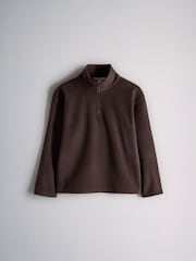 The Set 3 Pack Quater Zip Microfleece Jumpers Black/Brown - Image 3 of 6