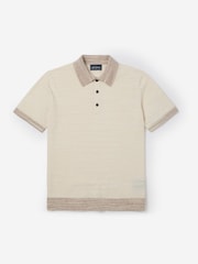 Oliver Sweeney Knitted White Polo Shirt - Image 5 of 5