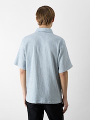 Oliver Sweeney Blue Linen Short-Sleeved Shirt - Image 2 of 5