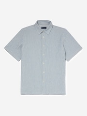 Oliver Sweeney Blue Linen Short-Sleeved Shirt - Image 3 of 5