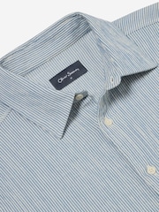 Oliver Sweeney Blue Linen Short-Sleeved Shirt - Image 4 of 5