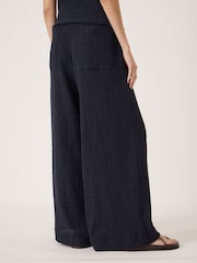 Hush Aria Textured Jersey Wide Leg Trousers - תמונה 3 מתוך 6
