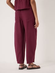 Hush Red Tovi Linen Blend Barrel Leg Trousers - Image 3 of 5
