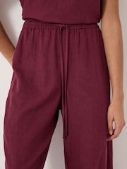 Hush Red Tovi Linen Blend Barrel Leg Trousers - Image 4 of 5