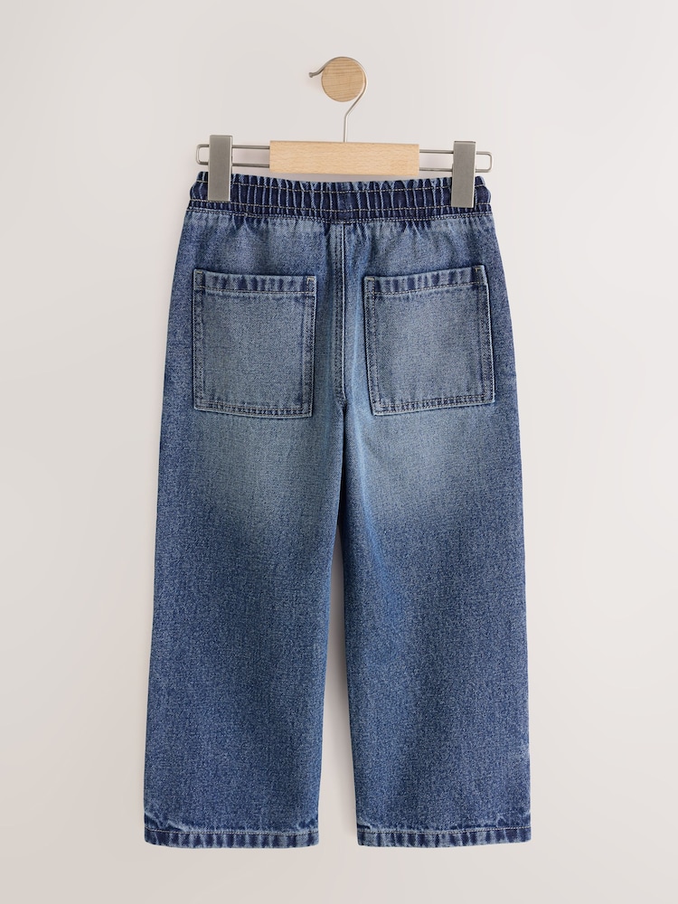 Mid Blue Denim Wide Fit Pull On Jeans (3-16yrs) - Image 2 of 4 Mid Blue Denim Wide Fit Pull On Jeans (3-16yrs) - Image 2 of 4