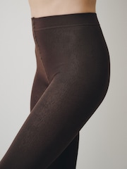 Chocolate Brown Fleece Lined Thermal Footless Tights 1 Pack - Image 2 of 2