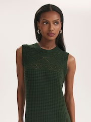 Finery Green Ravi Knitted Sleeveless Midi Dress - Image 3 of 4