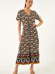 Roman Black Petite Abstract Dress - Image 2 of 5