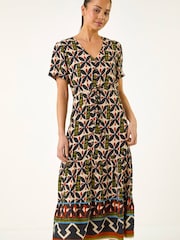 Roman Black Petite Abstract Dress - Image 3 of 5