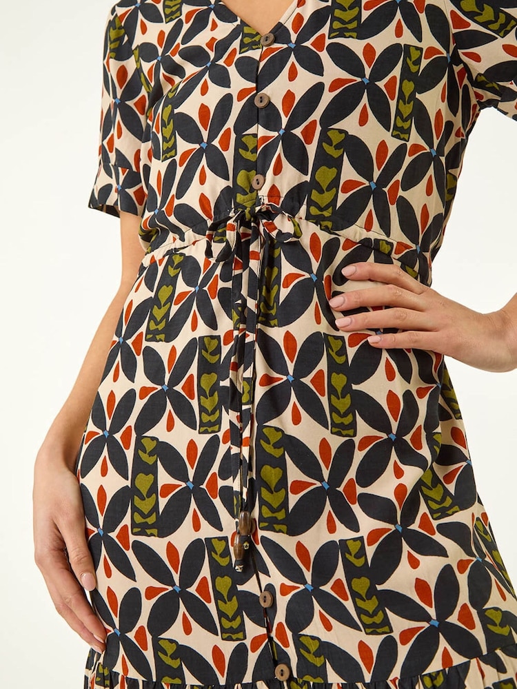 Roman Black Petite Abstract Dress - Image 5 of 5 Roman Black Petite Abstract Dress - Image 5 of 5