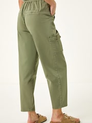 Roman Green Petite Cotton Cargo Stretch Trousers - Image 4 of 5