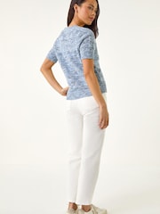 ブルー - Roman Petite Space Dye Knit Cardigan - 画像 3 / 5