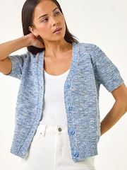 ブルー - Roman Petite Space Dye Knit Cardigan - 画像 5 / 5