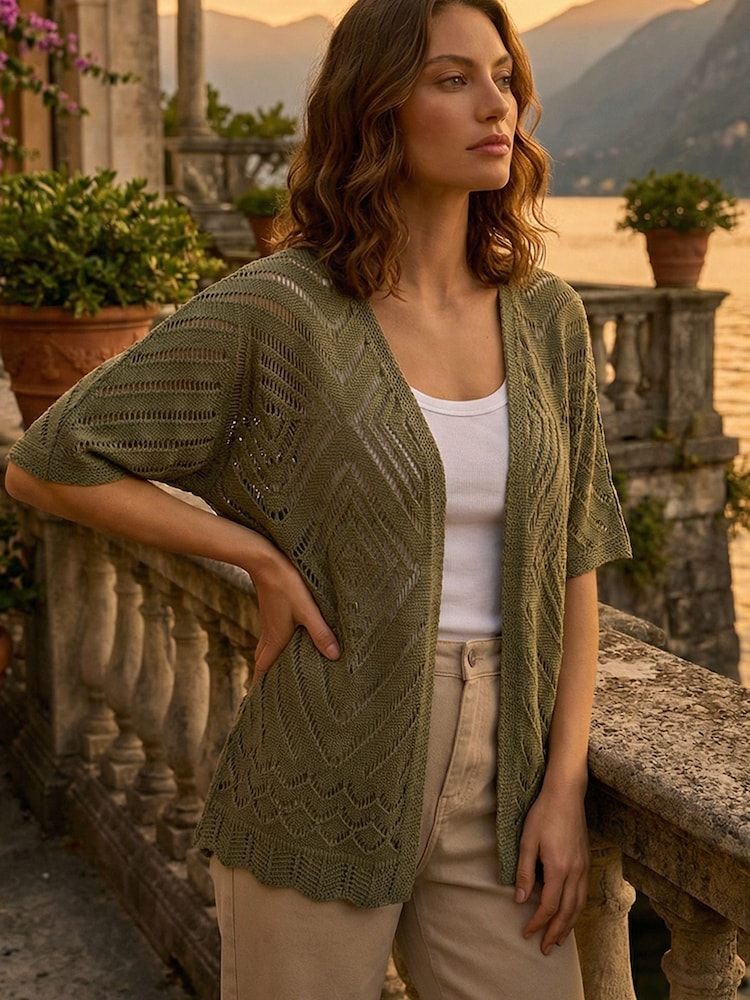 Cardigan tricotat din pointelle Roman Petite - Imaginea 1 din 5