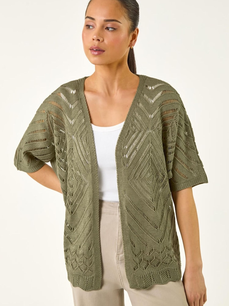 Cardigan tricotat din pointelle Roman Petite - Imaginea 2 din 5