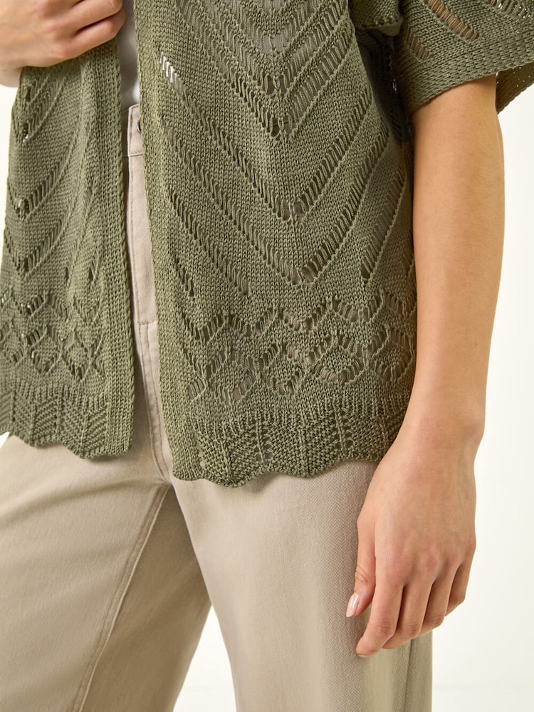 Cardigan tricotat din pointelle Roman Petite - Imaginea 5 din 5