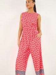 Roman Red Petite Printed Cropped Jumpsuit - Image 1 of 5