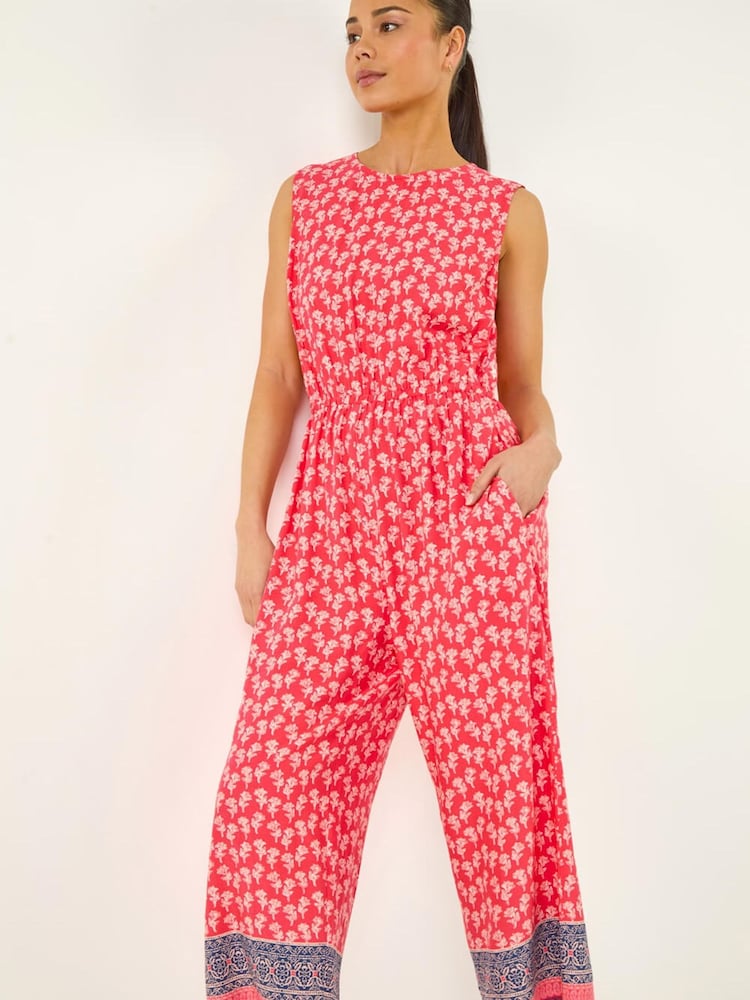 Roman Red Petite Printed Cropped Jumpsuit - Image 1 of 5