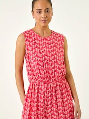 Roman Red Petite Printed Cropped Jumpsuit - Image 4 of 5