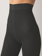 Black Warm Handle Cable Knitted Tights 1 Pack - Image 2 of 2
