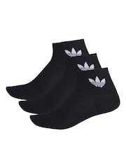 adidas Originals Black Mid Ankle Socks 3 Pack - Image 1 of 1