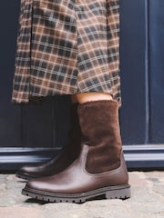 Chocolate Brown Forever Comfort® Leather Casual Midi Boots - Image 1 of 3