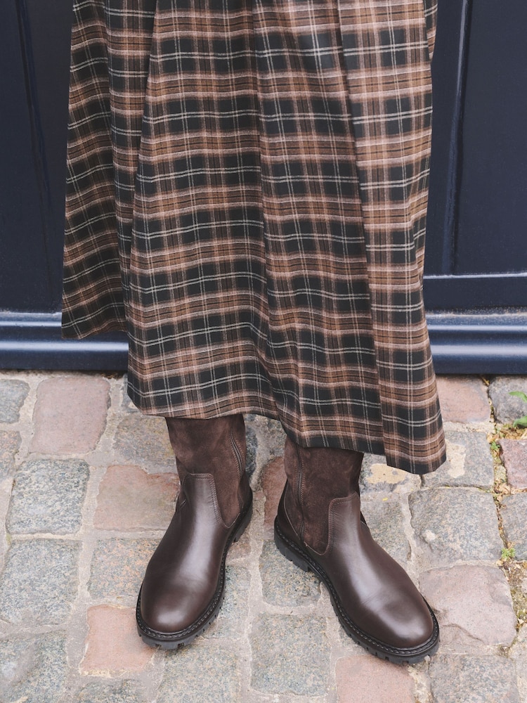Chocolate Brown Forever Comfort® Leather Casual Midi Boots - Image 2 of 3 Chocolate Brown Forever Comfort® Leather Casual Midi Boots - Image 2 of 3