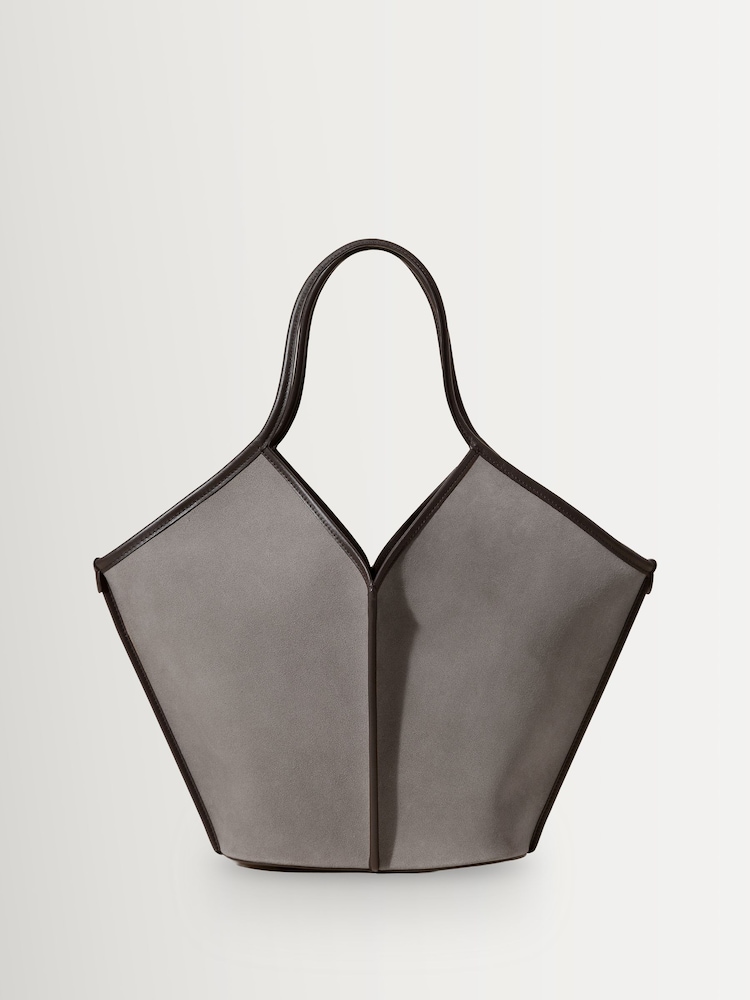 Hereu Studio Ash Grey Calella Suede Bag - Image 1 of 3 Hereu Studio Ash Grey Calella Suede Bag - Image 1 of 3