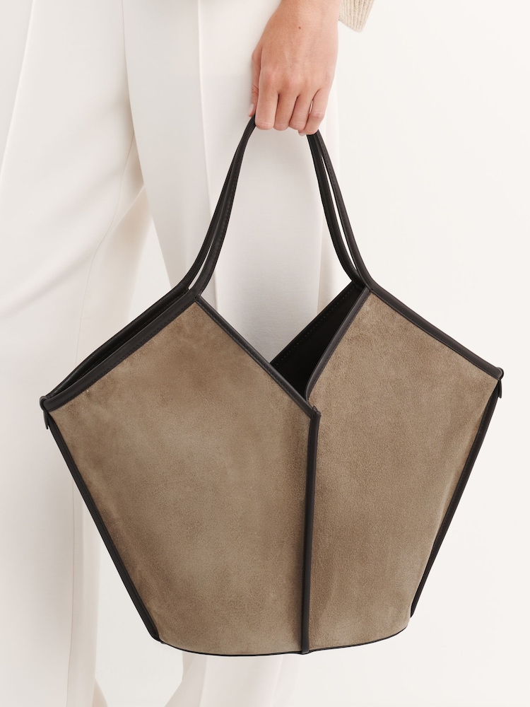 Hereu Studio Ash Grey Calella Suede Bag - Image 3 of 3 Hereu Studio Ash Grey Calella Suede Bag - Image 3 of 3
