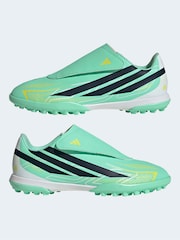 adidas Blue F50 Hyperfast Club Hook and Loop Turf Football Boots - Image 3 of 10
