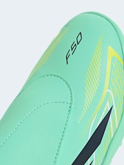 adidas Blue F50 Hyperfast Club Hook and Loop Turf Football Boots - Image 9 of 10
