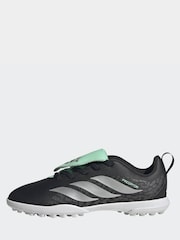 adidas Black Club Fold Over Tongue Elastic Lace Turf Football Boots - Image 10 of 10