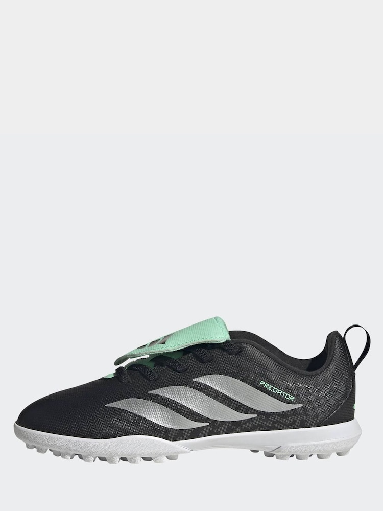 adidas Black Club Fold Over Tongue Elastic Lace Turf Football Boots - Image 10 of 10