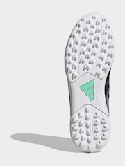 adidas Black Club Fold Over Tongue Elastic Lace Turf Football Boots - Image 4 of 10