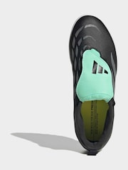adidas Black Club Fold Over Tongue Elastic Lace Turf Football Boots - Image 5 of 10