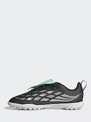 adidas Black Club Fold Over Tongue Elastic Lace Turf Football Boots - Image 8 of 10