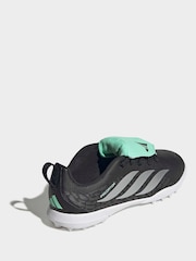 adidas Black Club Fold Over Tongue Elastic Lace Turf Football Boots - Image 9 of 10