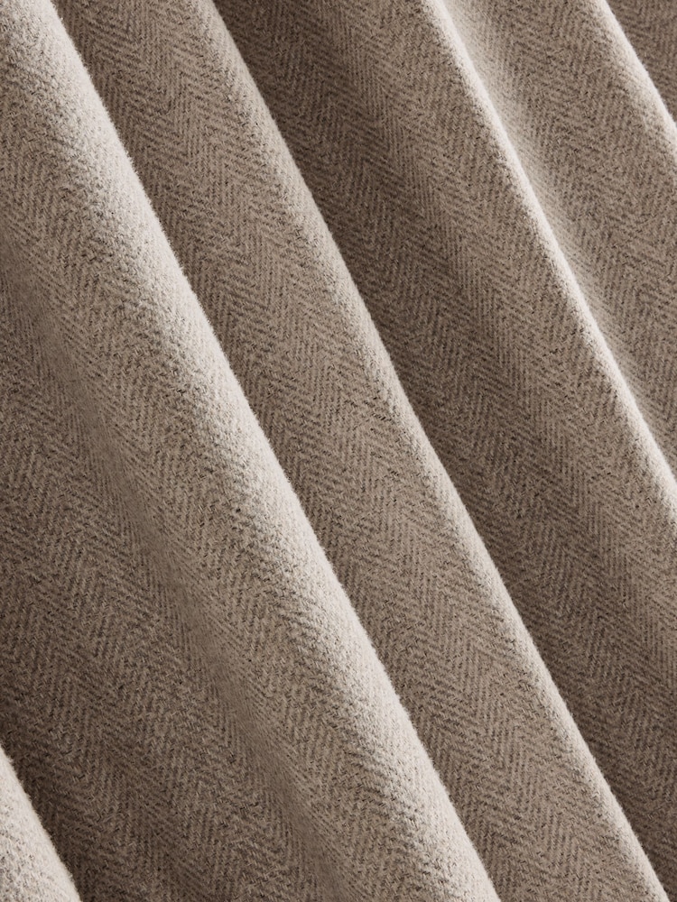Natural Brushed Herringbone Blackout/Thermal Hidden Tab Top Curtains - Image 5 of 5 Natural Brushed Herringbone Blackout/Thermal Hidden Tab Top Curtains - Image 5 of 5
